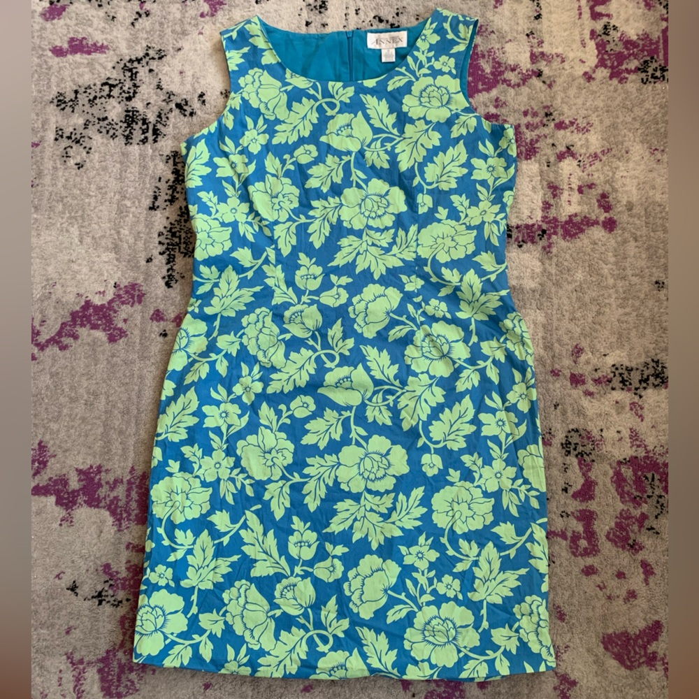 Annex vibrant blue and green floral summer dress!